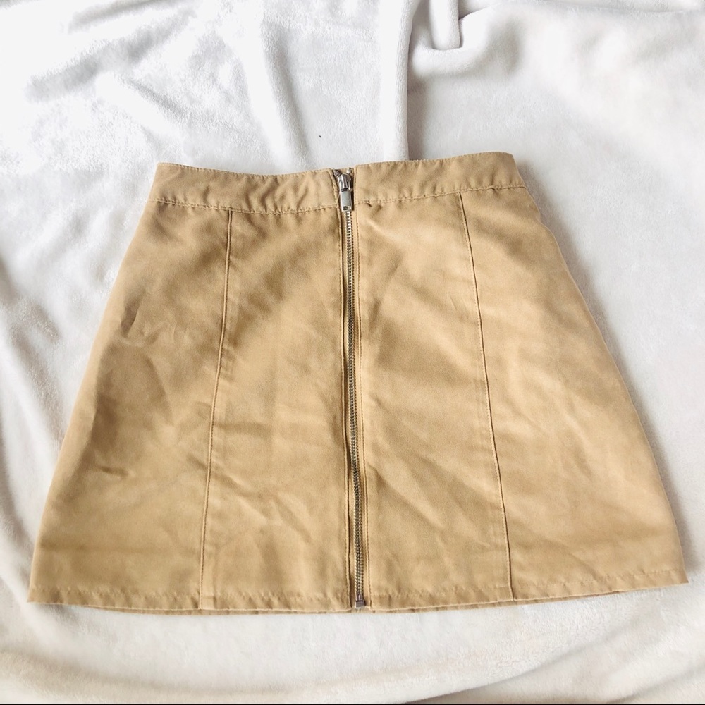 Forever 21 velvet zip up mini skirt